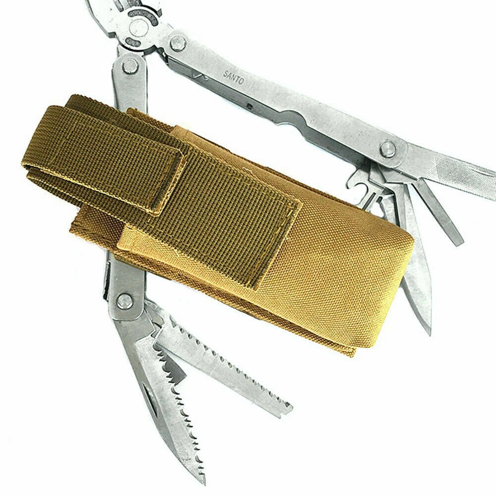 Tactical Molle Multitool Folding Knife Sheath Pouch Flashlight Holder Holster