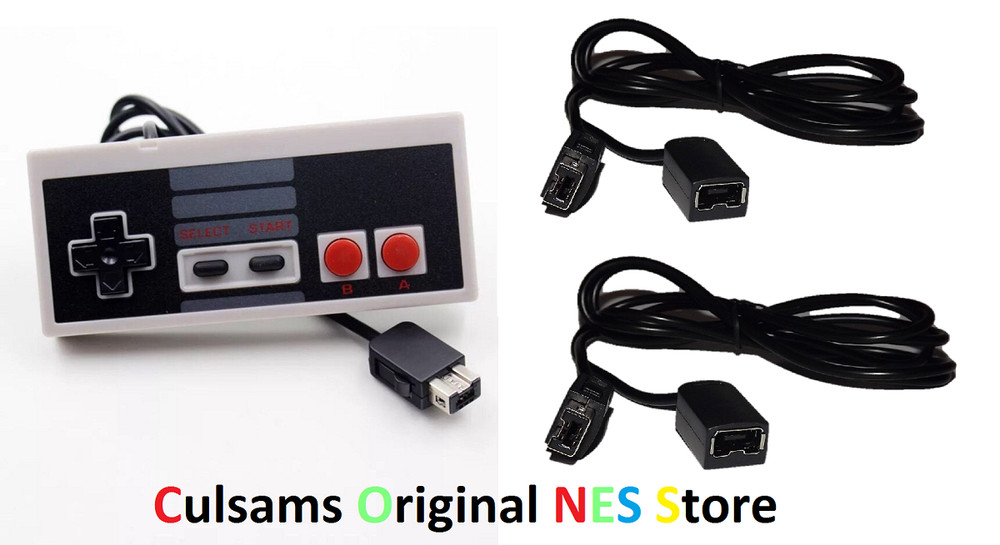 Controller & 2 6ft Extension Cable for NES Classic Edition Mini 2017-2018 only