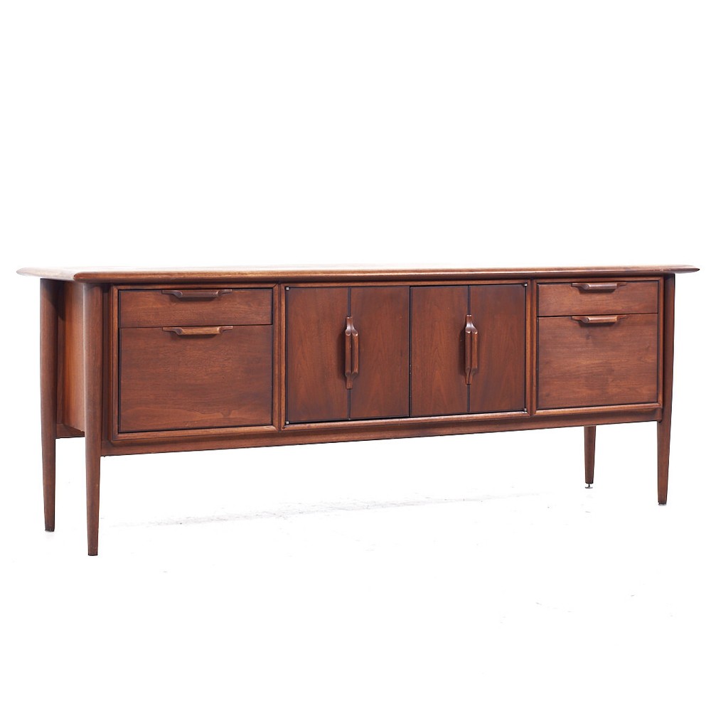 Alma Castilian Mid Century Walnut Credenza