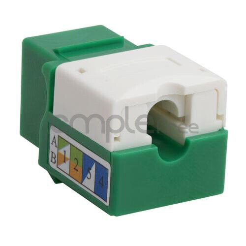 10 pack Cat5e Keystone Jack Green Network Ethernet 110 Punchdown 8P8C Internet