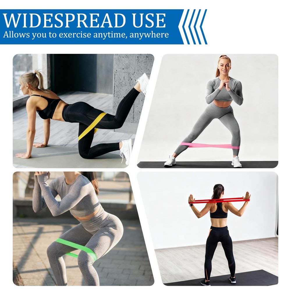 7 Pack Elastic Resistance Bands Set, Multi-Colored Workout Bands, Different L...