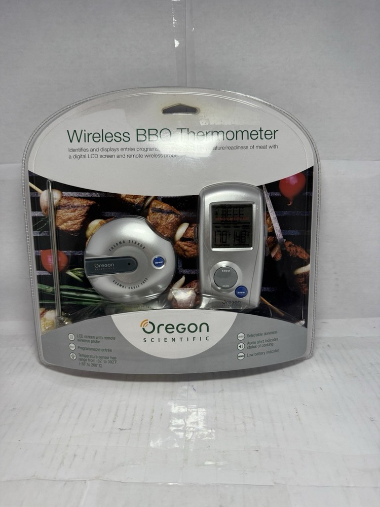 Oregon Scientific AW129 Wireless BBQ Thermometer LCD Remote Programmable Sealed