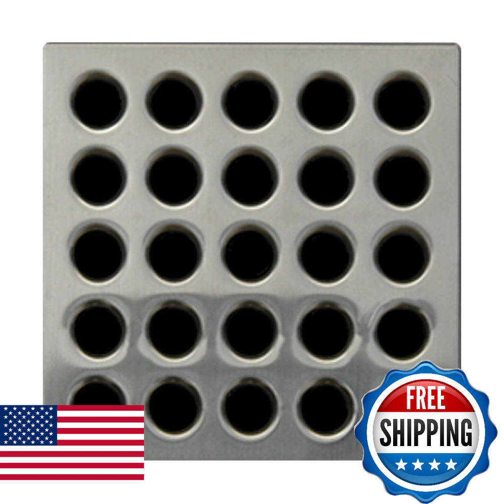 Ebbe E4404 Square Shower Drain Grate - Brushed Nickel
