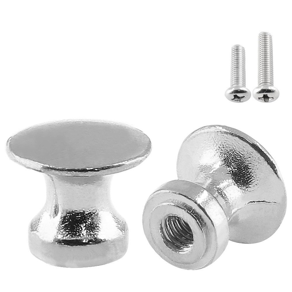 Uenhoy 12 Pcs Mini Cabinet Knobs 1/2 Inch Dia Silver Drawer Knobs Handles Min...
