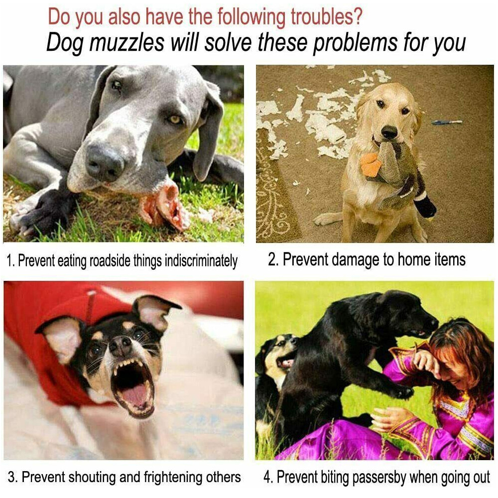 Dog Muzzle Mouth Cover Anti Bite Barking Chewing Mesh Mask Small Large Pet Cat