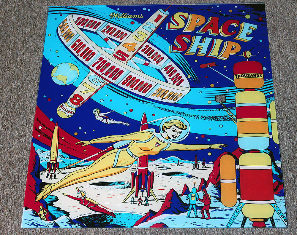 Williams 1961 SPACE SHIP Pinball Machine Replacement BACKGLASS - OUTER SPACE