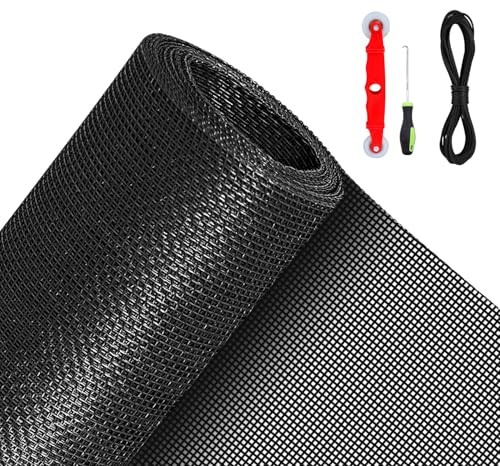 QWR Pet Proof Window Screen Replacement Kit, 39"x118" Durable High Hardness