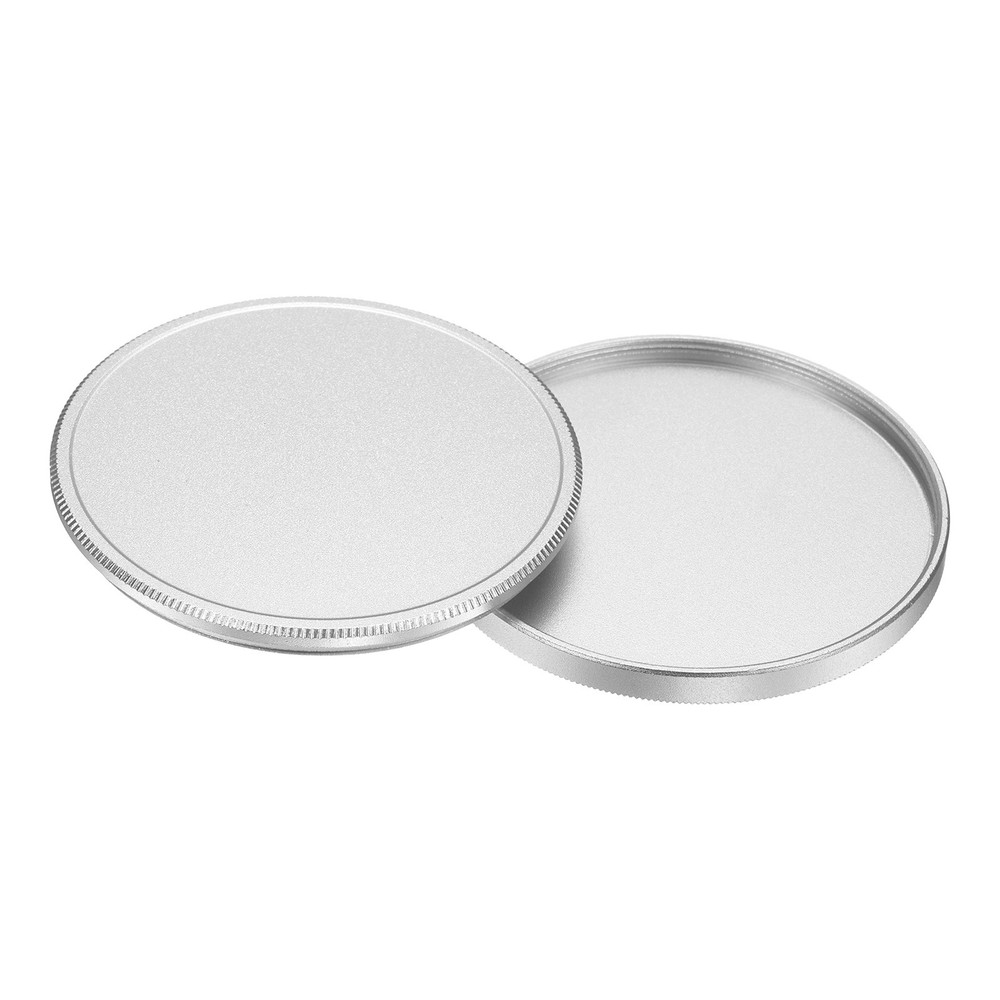 52mm Metal Lens Cap Universal Lens Filter Stack Cap Slim Stack Silver