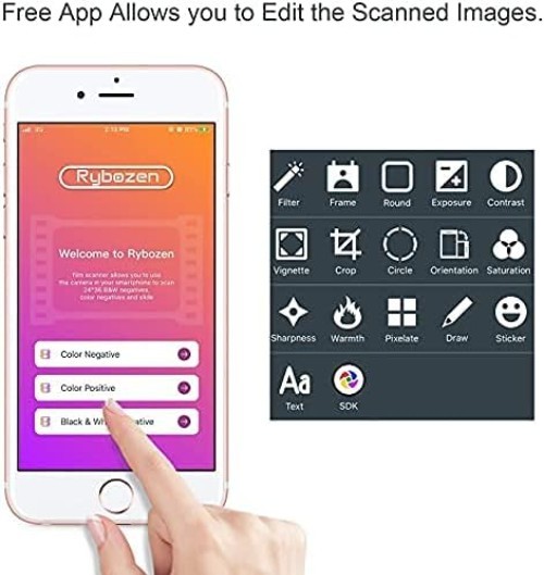 Compact 35mm Film & Slide Scanner: Foldable Design with LED Backlight