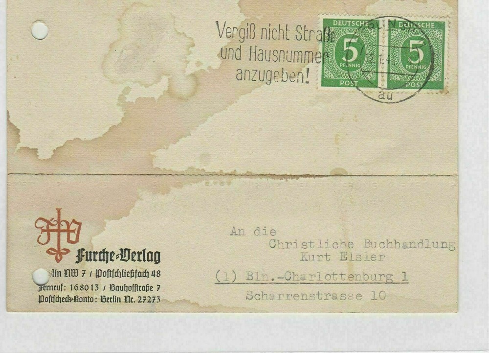German Postal History Stamps Postcard Ref: R5099