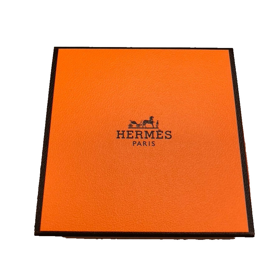 Authentic Hermes Orange Gift Box Empty Square 2.75x2.75x.75 Small Storage