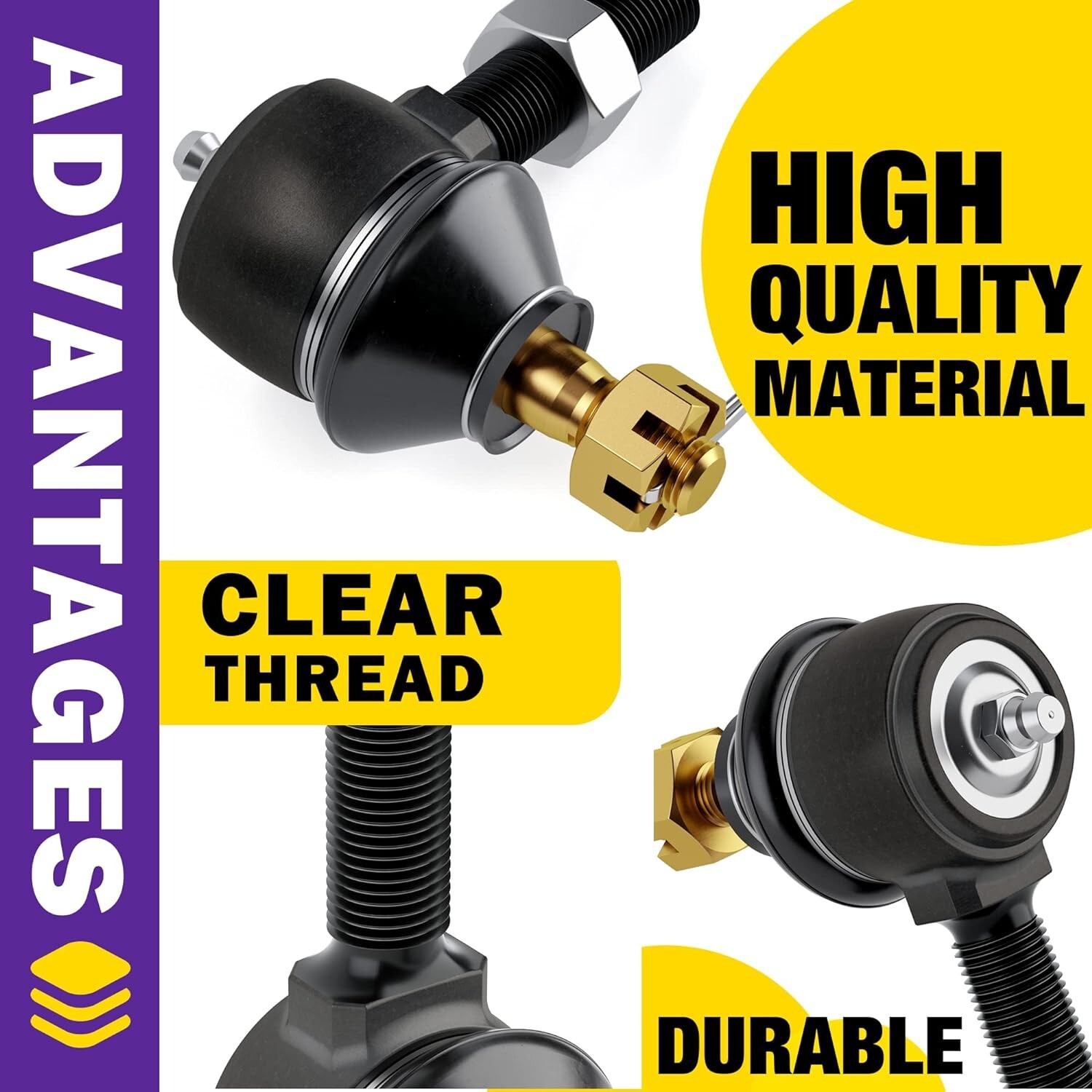 Club Car Ds Tie Rod End Fits 1976-2008 Club Car Ds Gas & Electric OEM#7539 7540