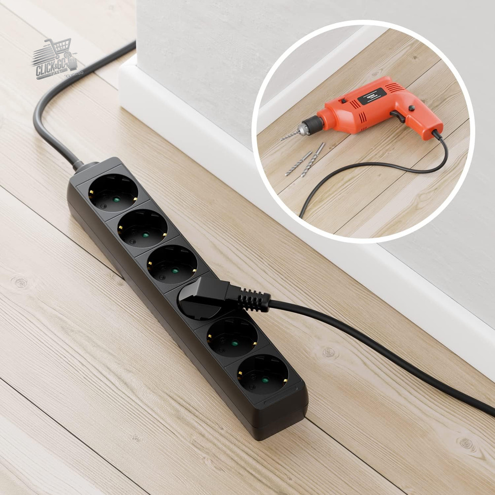 6 Outlet Compartments With Flat Connector Electrical Cable for Inter