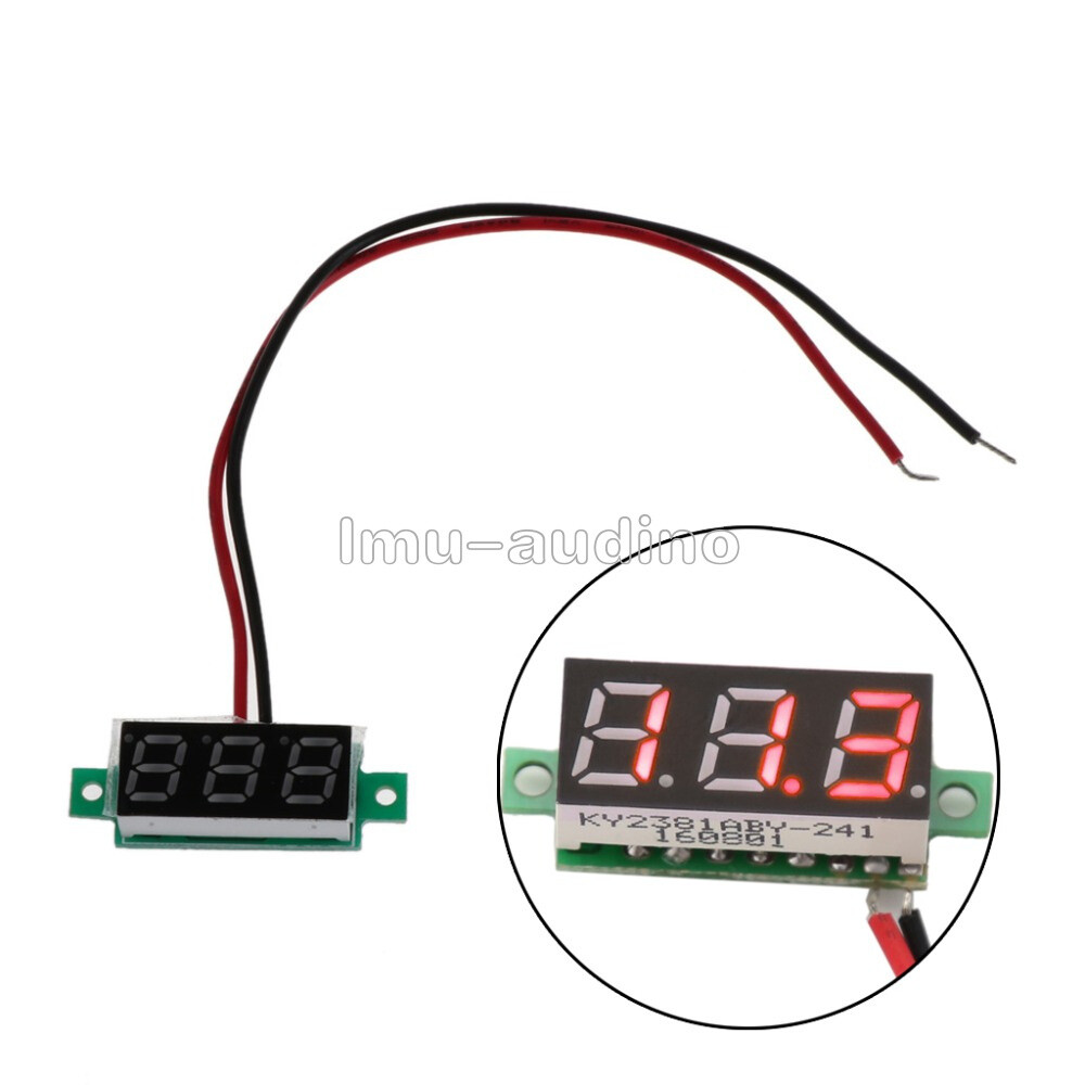10pcs Mini DC Digital Red LED 0.28" 2 Wire Volt Meter Voltmeter NEW