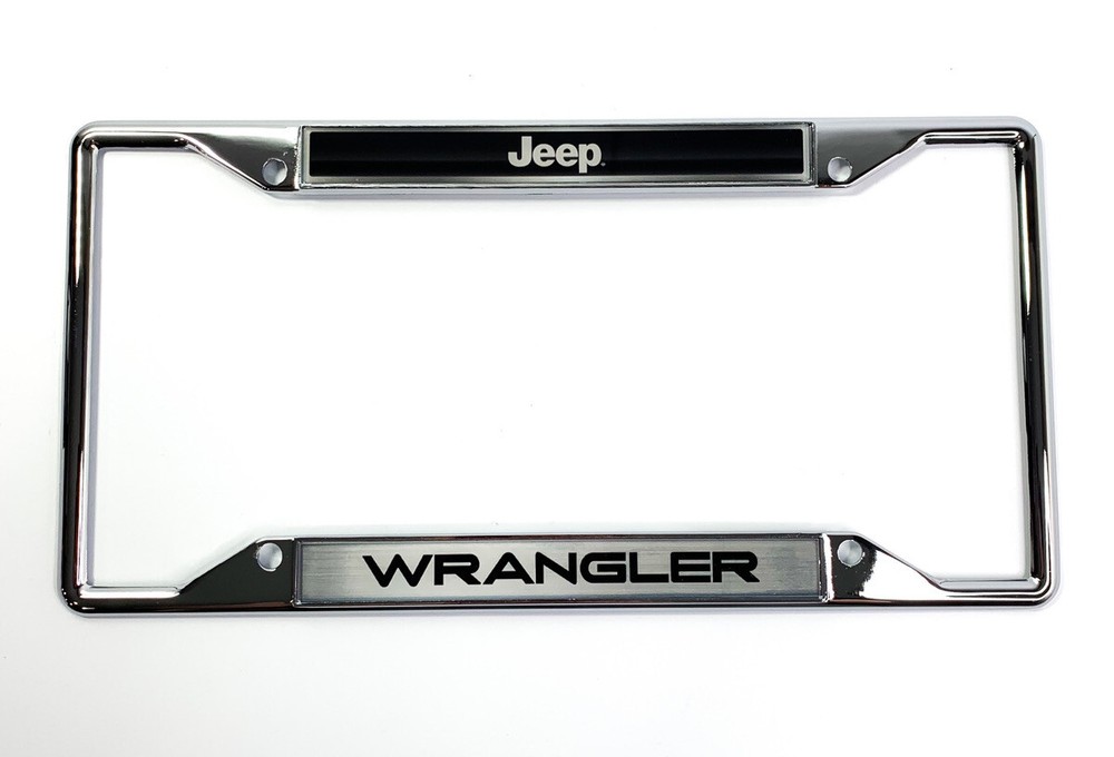 License Plate Frame - Chrome w/ Script Logo For Jeep Wrangler