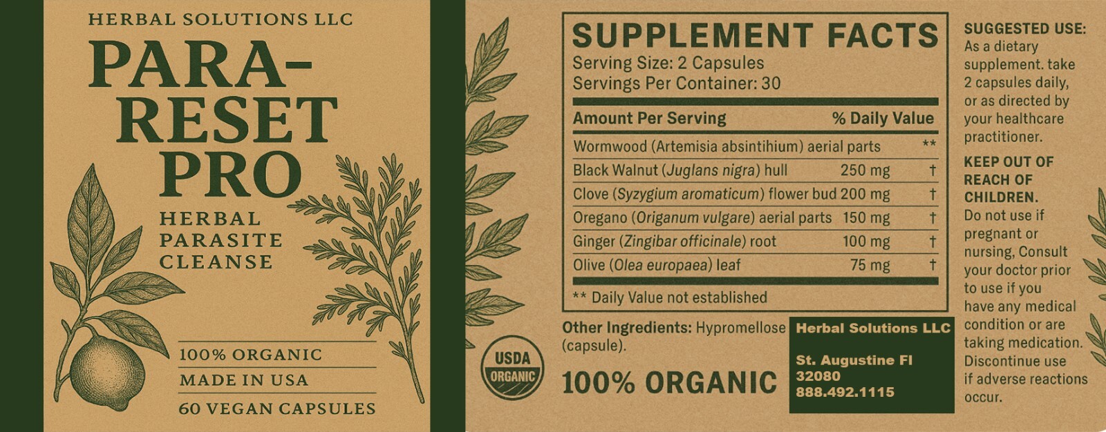 PARASITE DETOX BODY CLEANSE Complex Anti- PARASITE Support Detox - Candida Detox