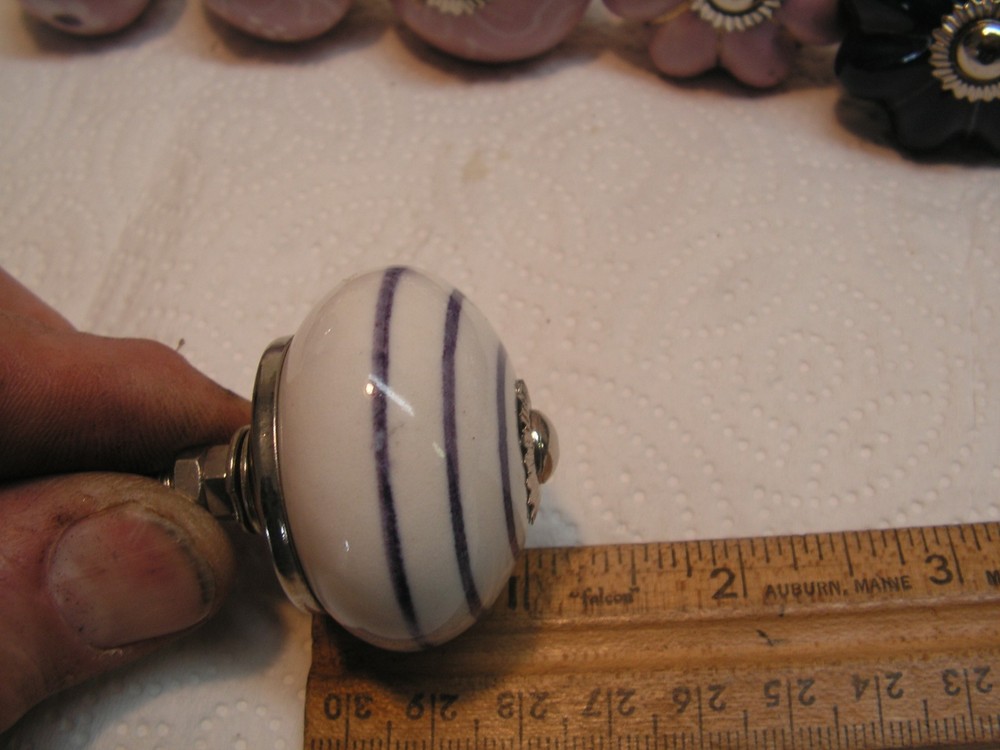 15 Vintage Porcelain Drawer Pull Handle Mostly Flower Floral Cabinet Knobs NICE!
