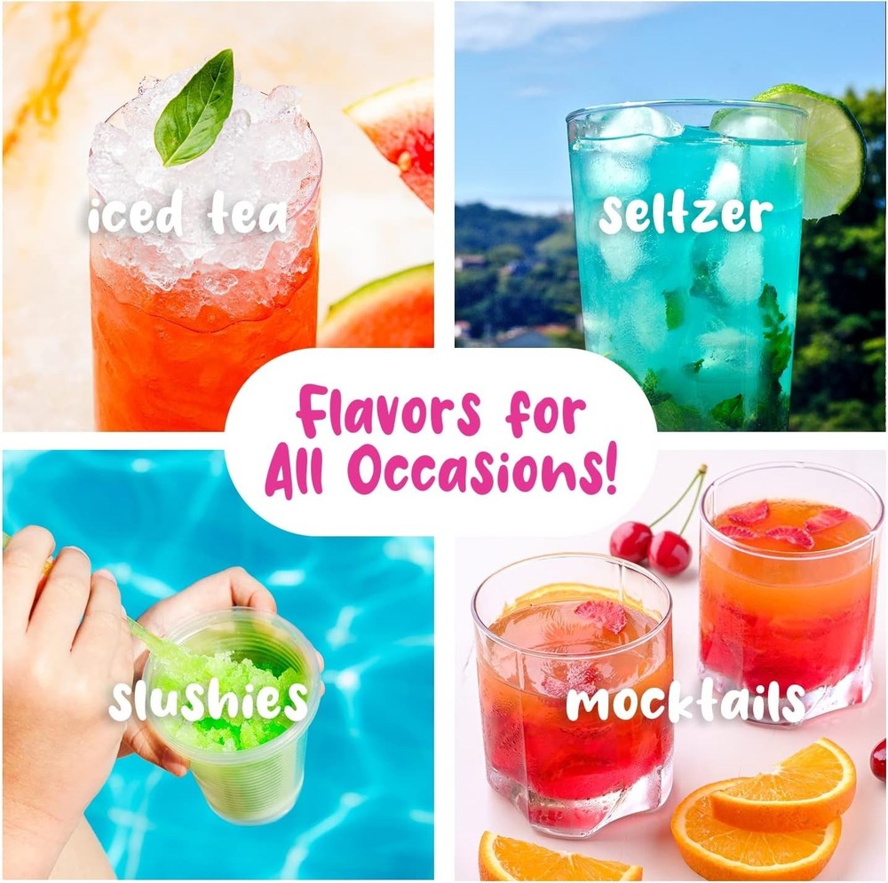 3-Pack Shaved Ice Syrup: Cherry, Grape & Blue Raspberry, No Refrigeration Needed