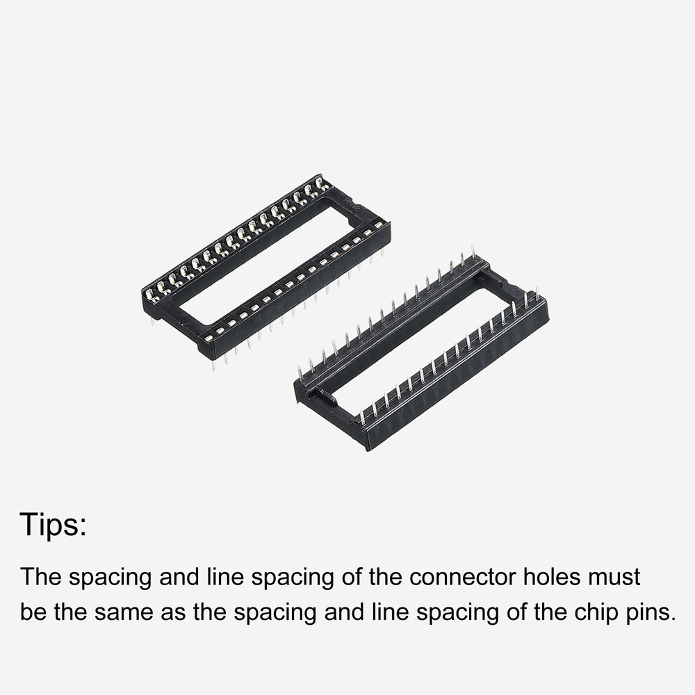 DIP IC Chip Socket Adapter Flat Pin 32P 2.54mm Pitch 15mm IC Socket, 30 Pack
