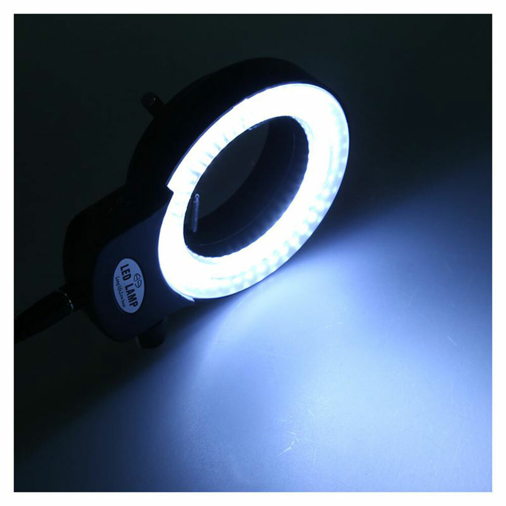 Premium 144 LED Bulbs Microscope Ring Light Illuminator Lamp US Plug Durable