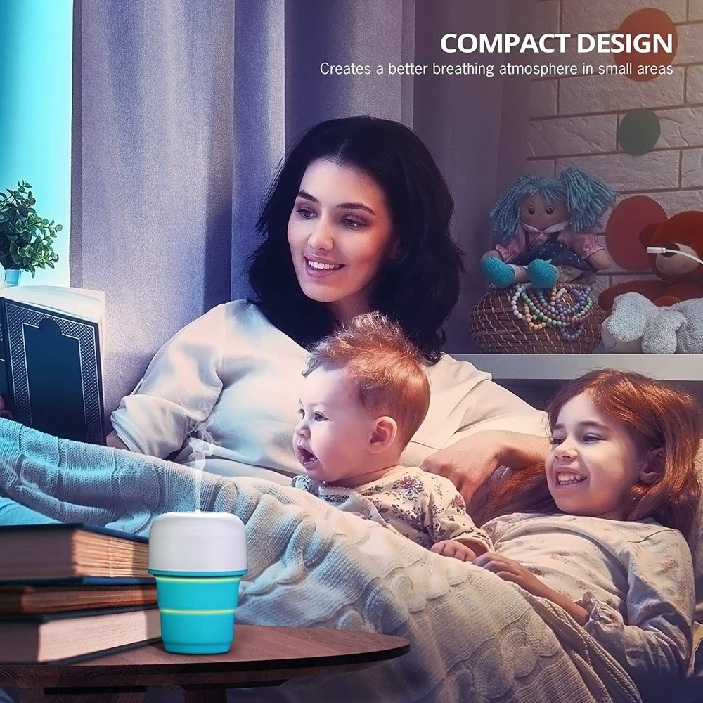 Mumba Mini Humidifier USB Powered Cool Mist Air Diffuser Collapsible Water Tank