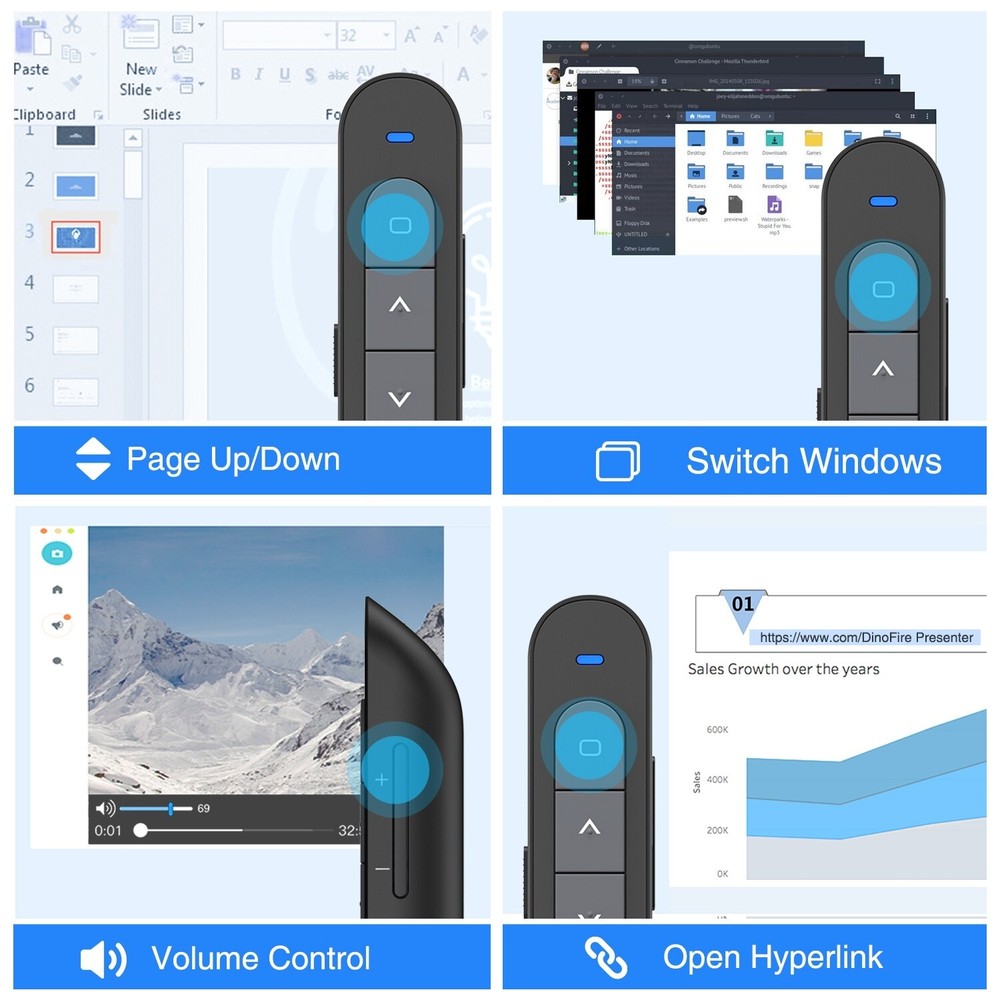 Presentation Wireless Presenter Remote Presenter Clicker for Mac Laptop Computer