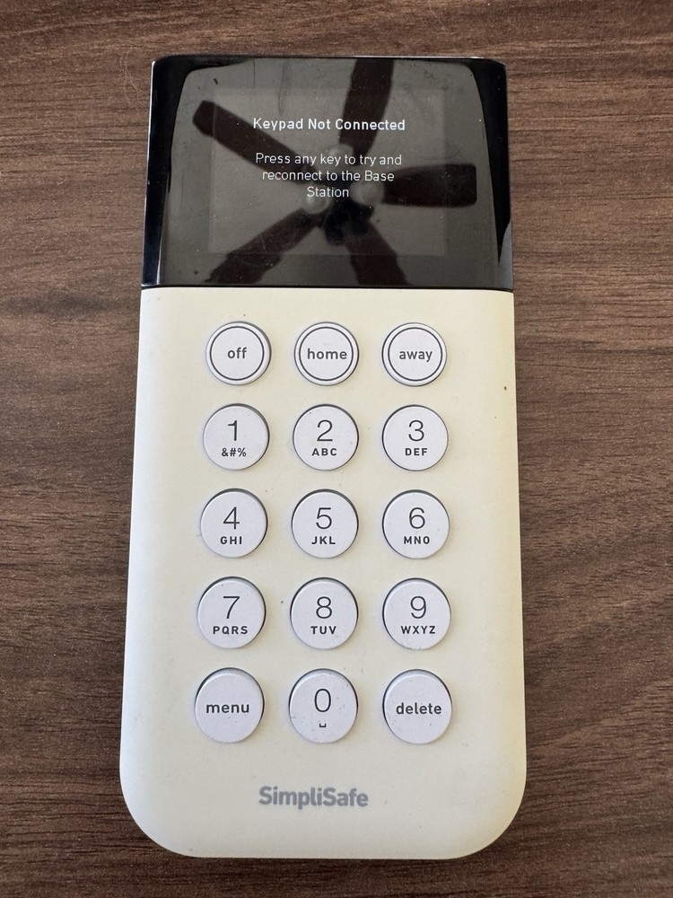 SimpliSafe Home Security System Keypad Remote White Model SSKP3 Tested Works