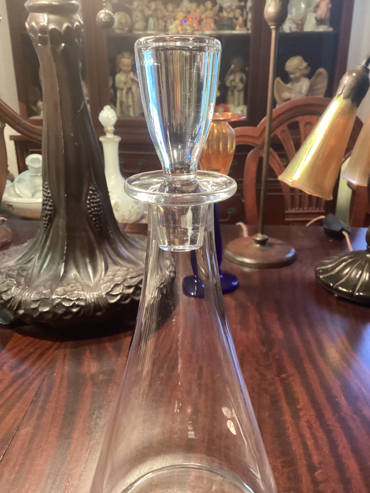 Vintage BACCARAT FRANCE Ship's Beaker Shaped Crystal Decanter w/Stopper 11.5”