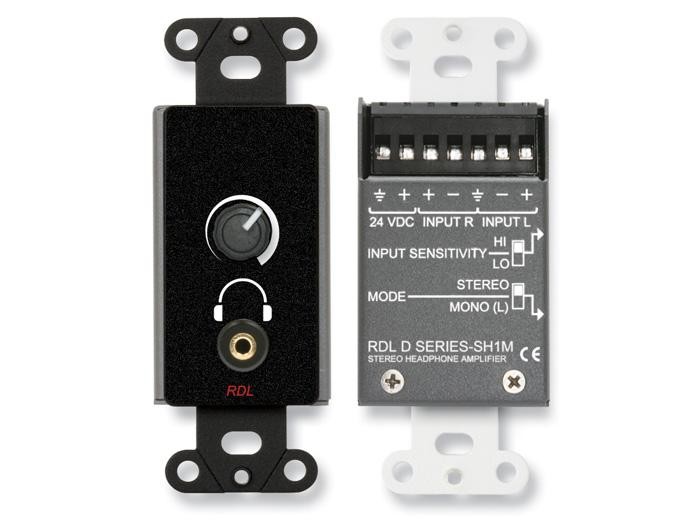 RDL DB-SH1M Stereo Headphone Amplifier/Stainless Panel with Level Control/Black