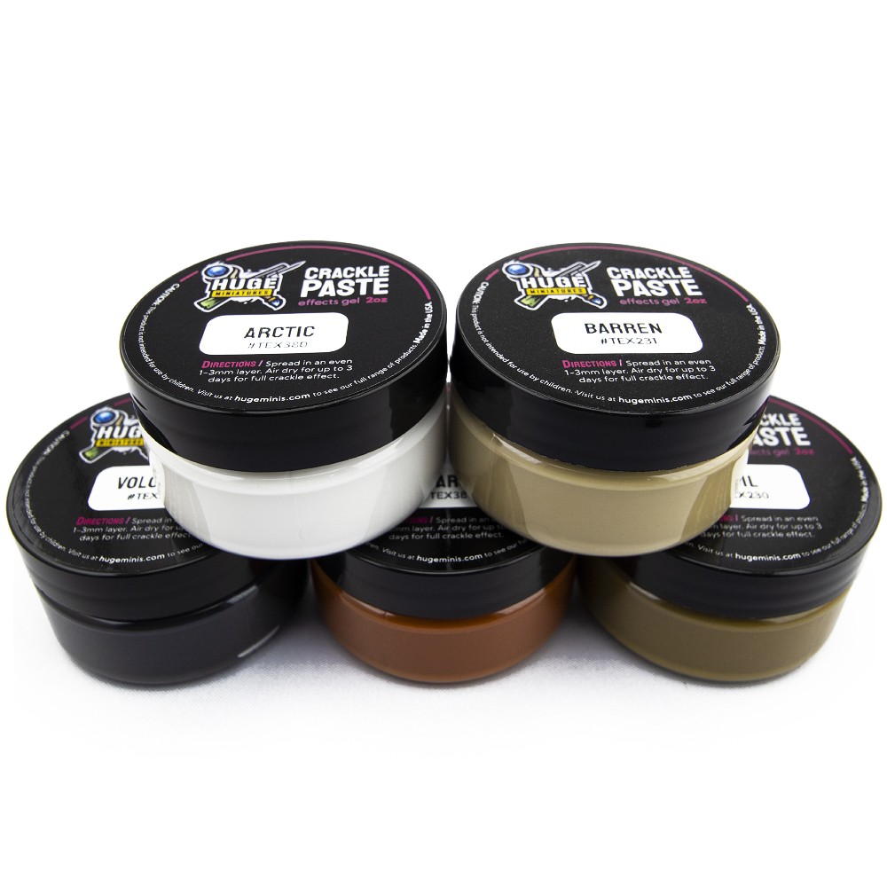 Huge Miniatures Crackle Paste Bundle, 2oz Model Basing Gel Paint – 3 Jars