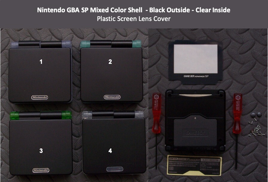 GBA SP Replacement Housing Shell,Plastic LCDLens Cover, Mixed Colors!