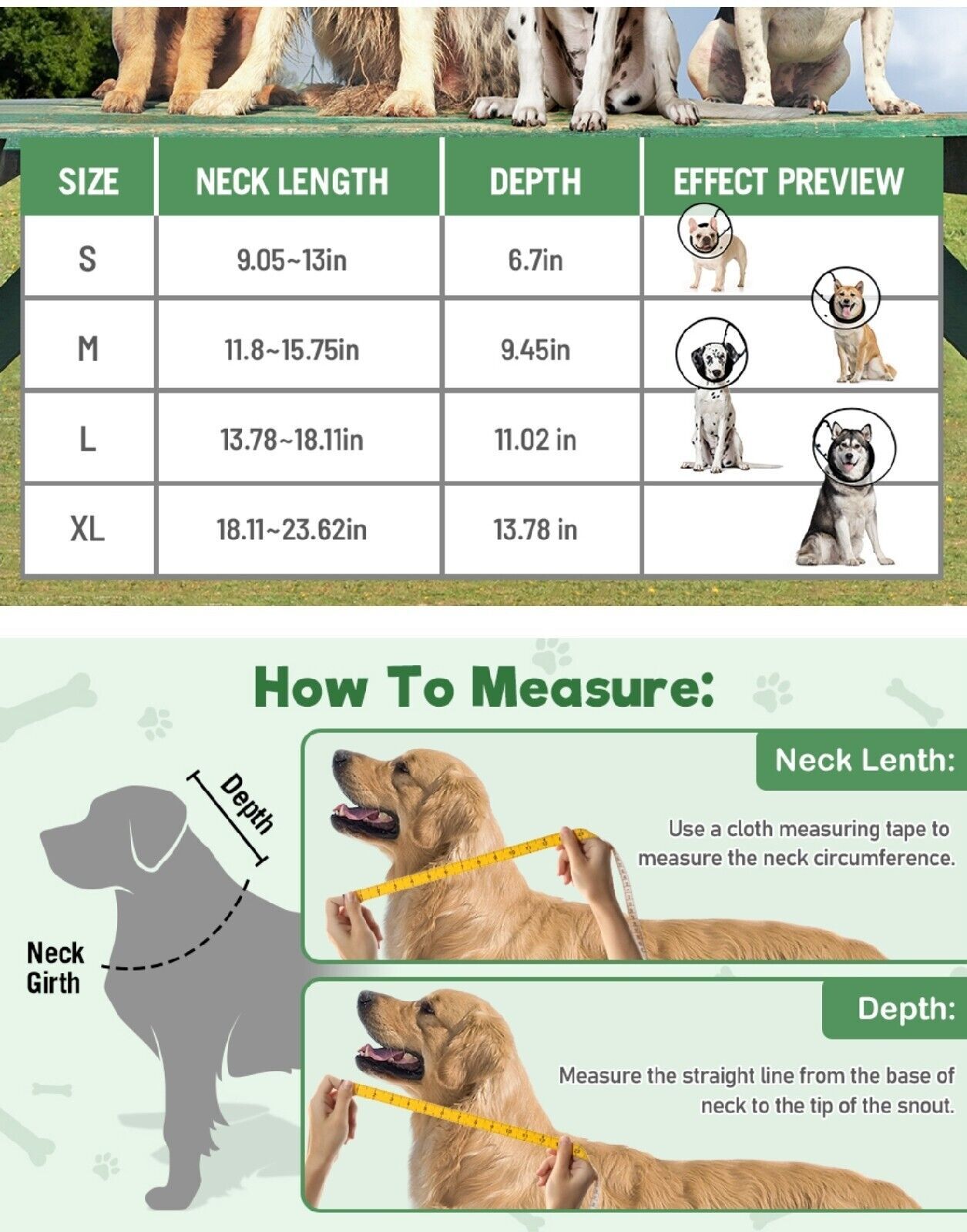 Dog Cone 3 Levels Size Adjustable Pet Recovery Lightweight Cone Collar Anti Lick