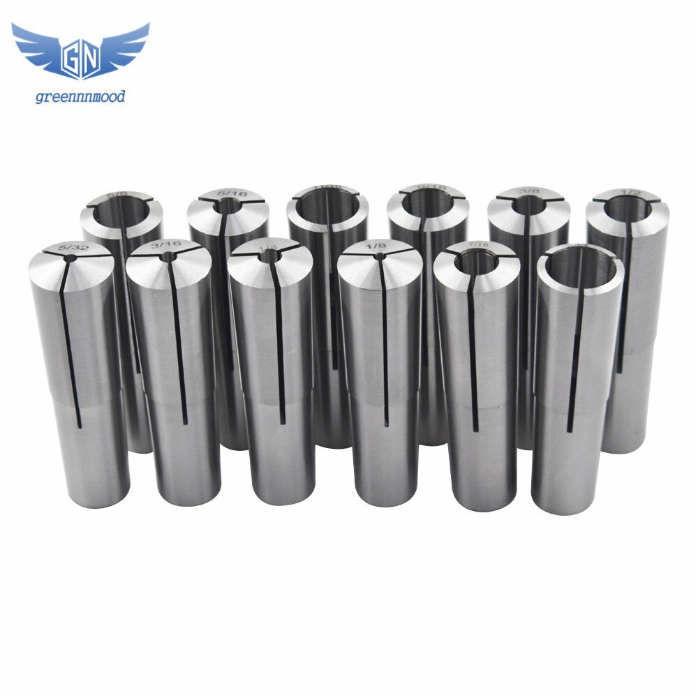 12 Pcs #3 Morse Taper Shank Collets 3MT MT3 1/8" - 3/4" Chuck Set