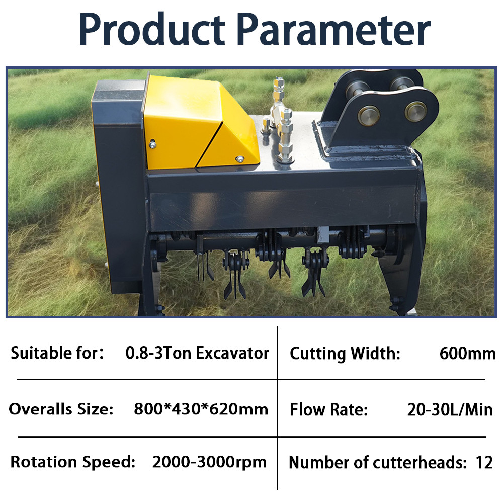 Flail Mower Hydraulic Mowing Flail Mower Attachment for Excavator with Hoses USA