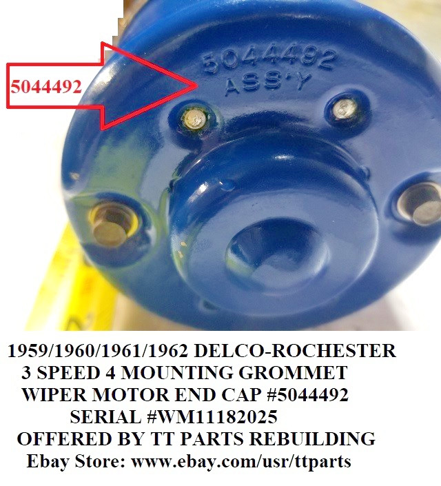 1959/1960/1961/1962 DELCO-ROCHESTER 4 MOUNT 3 SPEED WIPER MOTOR