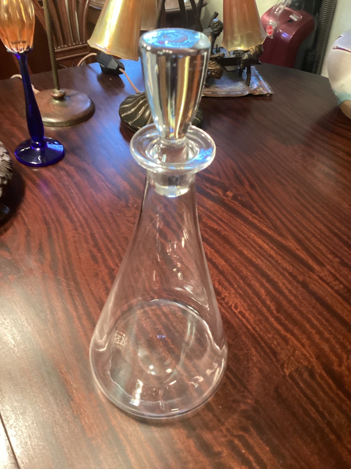 Vintage BACCARAT FRANCE Ship's Beaker Shaped Crystal Decanter w/Stopper 11.5”