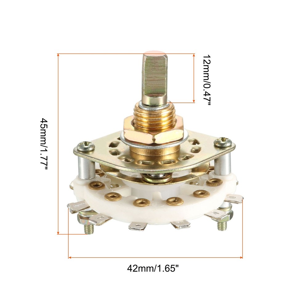 4 Pcs Band Selector Rotary Switch 2P5T 2 Pole 5 Position 1 Deck