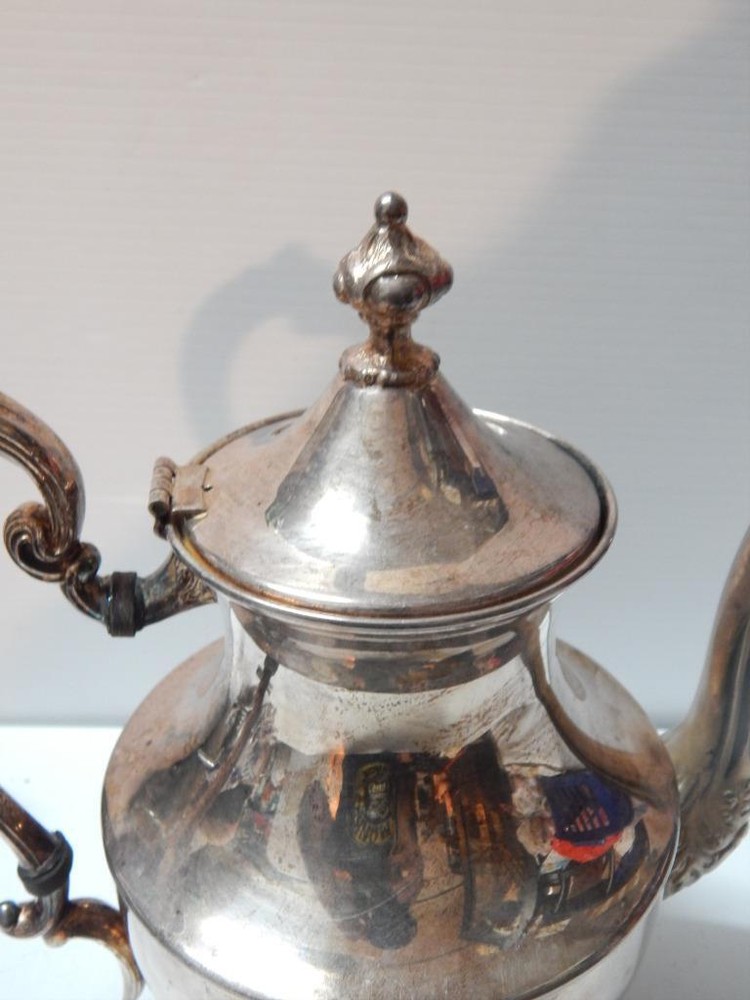 ANTIQUE HALLMARKED SILVER OVER COPPER TEA / COFFEE / COCOA VICTORIAN DSGN POT