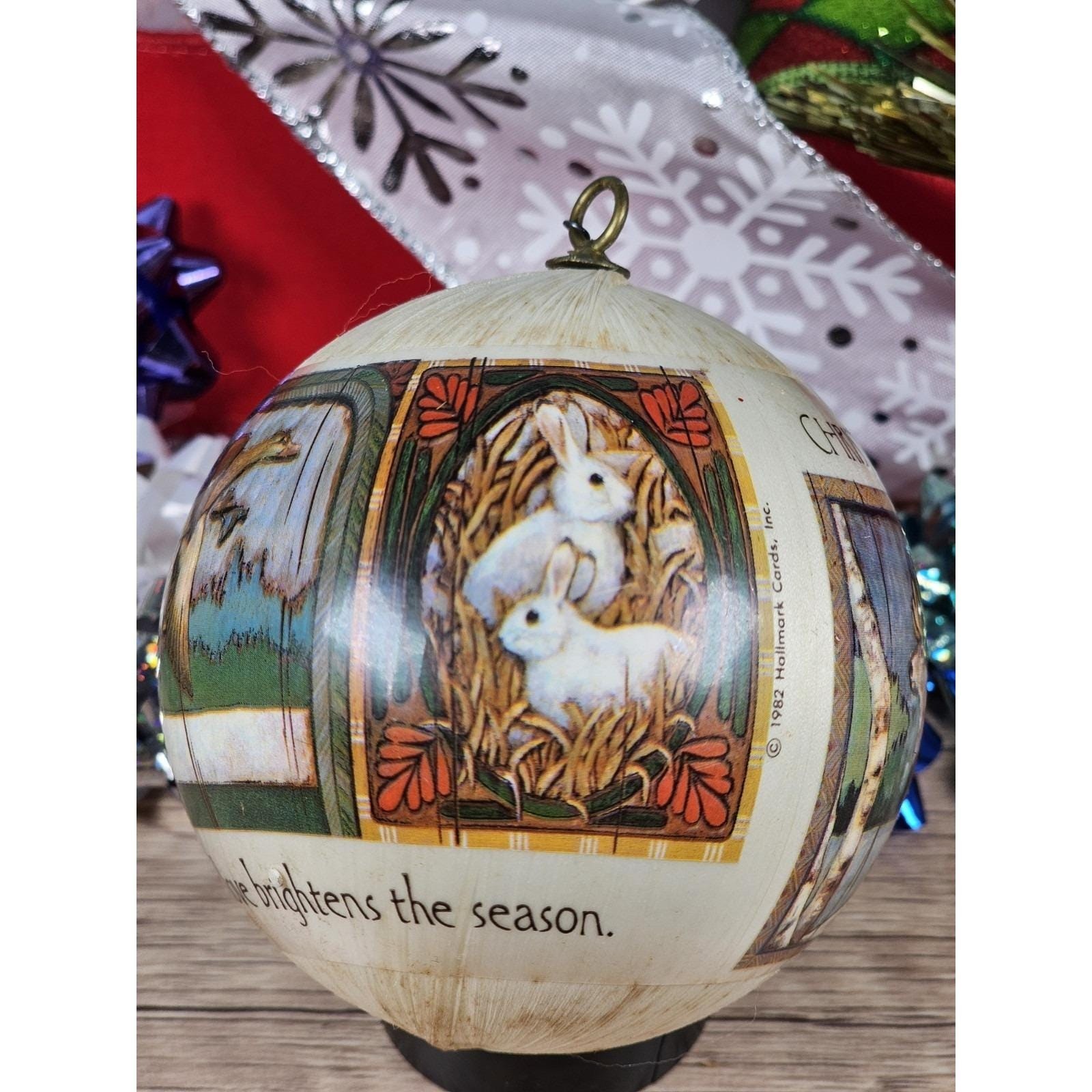 Hallmark 1982 Satin Christmas Ornaments Set of 3 Vintage