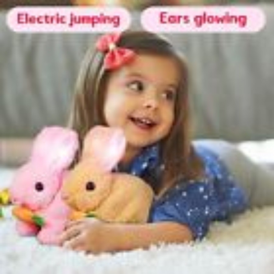 Electric Plush Rabbit Hopping Jumping Interactive Bunny Robot Toy Easter Gift