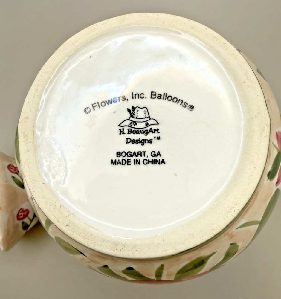 H. BeaugArt Designs Ceramic Teapot-Floral Pattern