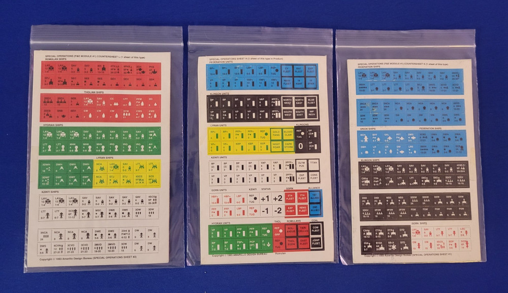 Special Operations F&E Module #1 Countersheet (H, L, & K) - Star Fleet Battles