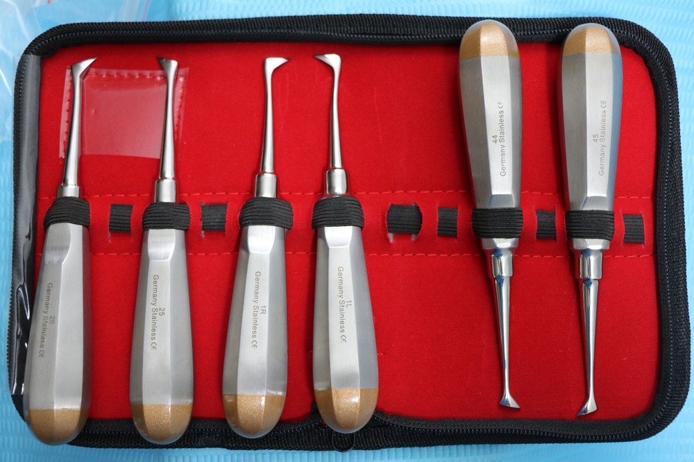 GERMAN 6 EA CRYER LEFT RIGHT DENTAL TOOTH EXTRACTING ELEVATOR SMALL LARGE MEDIUM