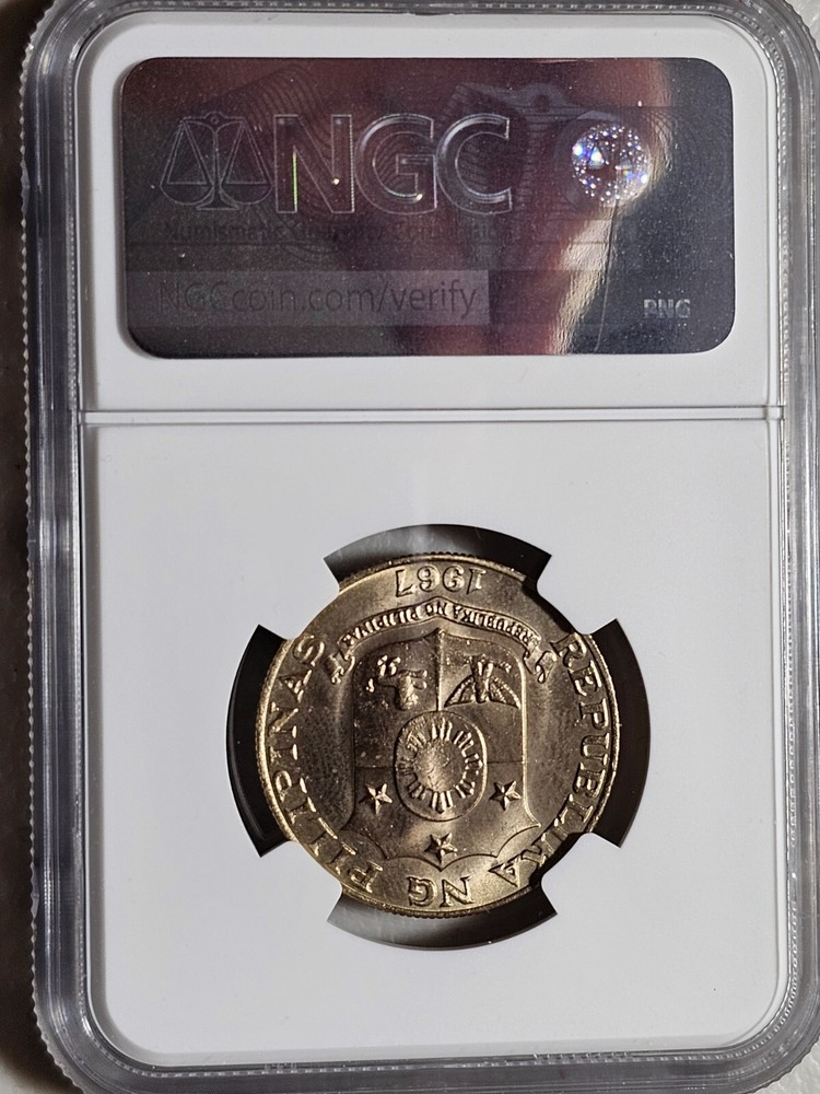Philippines 50 Sentimos 1967 NGC MS 65