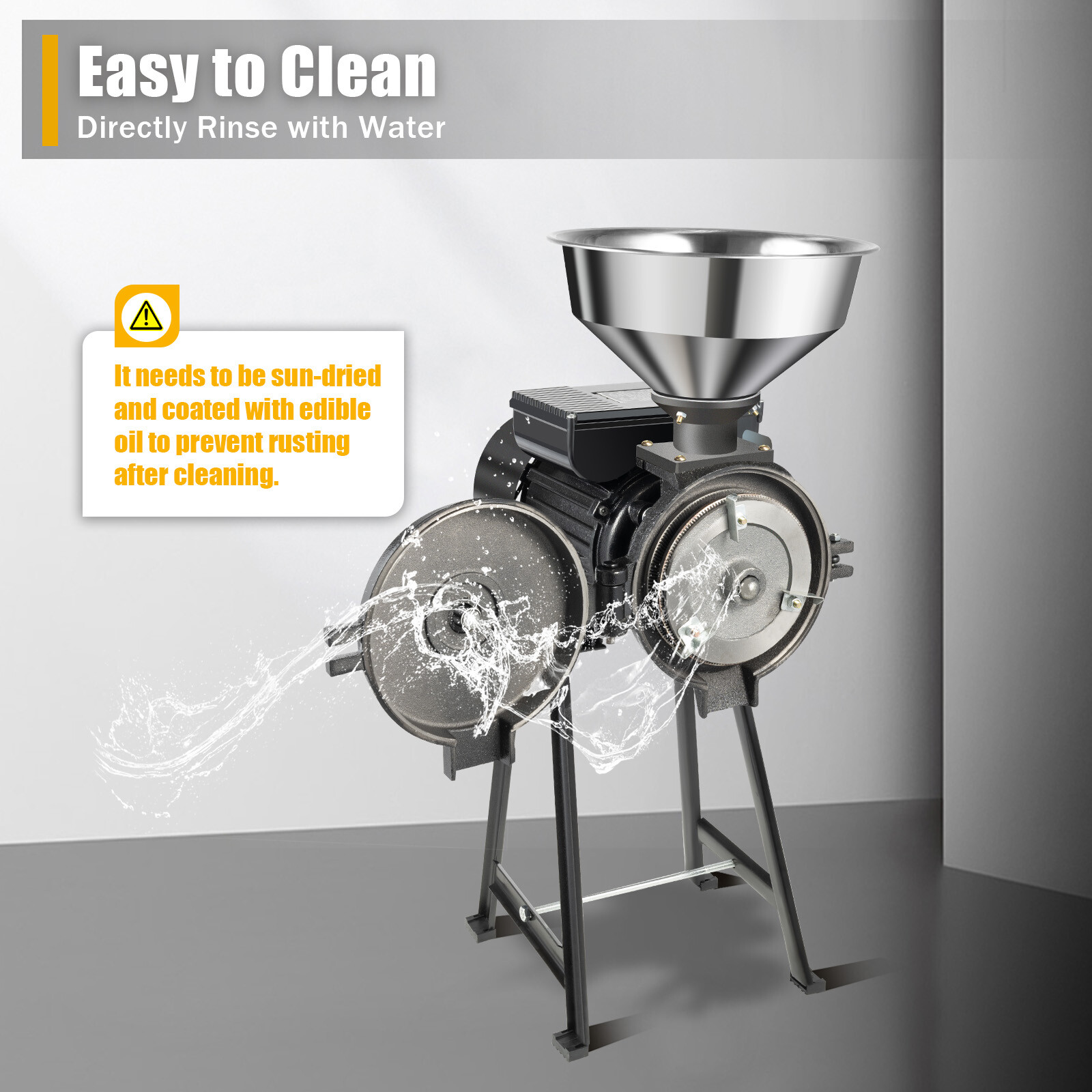 1500W Electric Grinder Mill Grain Wet & Dry Corn Wheat Feed Flour Cereal Machine