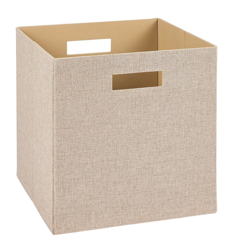 7114 Decorative Fabric Storage Bin, Tan