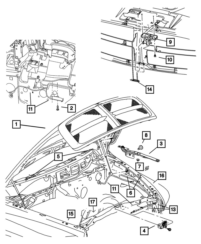 Genuine Mopar Hood Latch Support 55372200AA