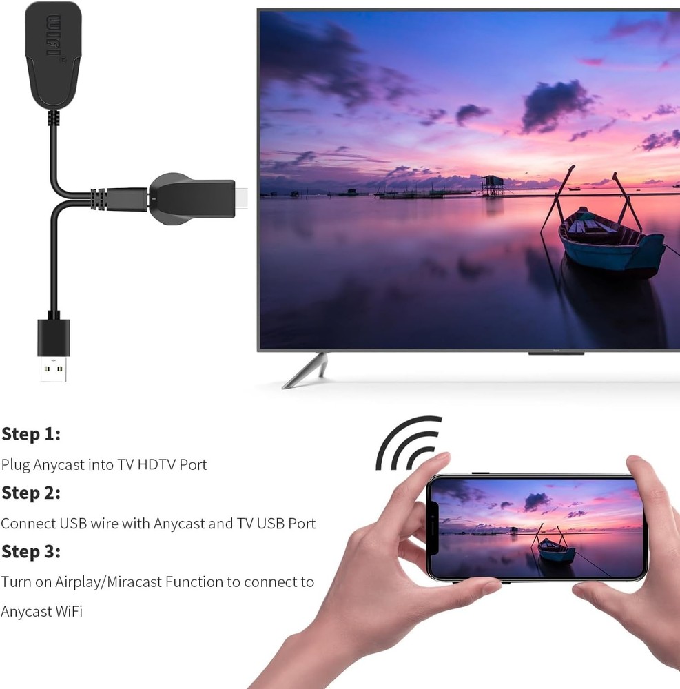 Wireless 4K Screen Mirroring Adapter - Easy HDMI Streaming for All Devices