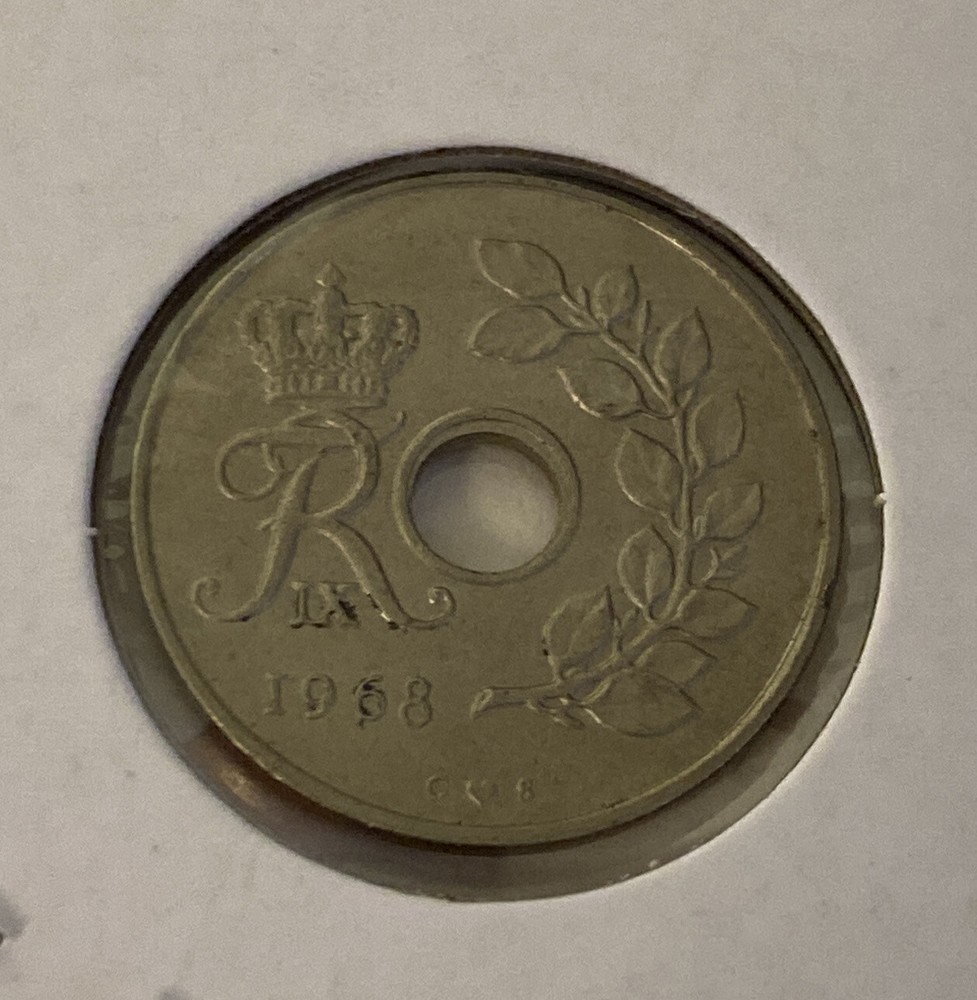 1968 Denmark 25 Ore Coin B16