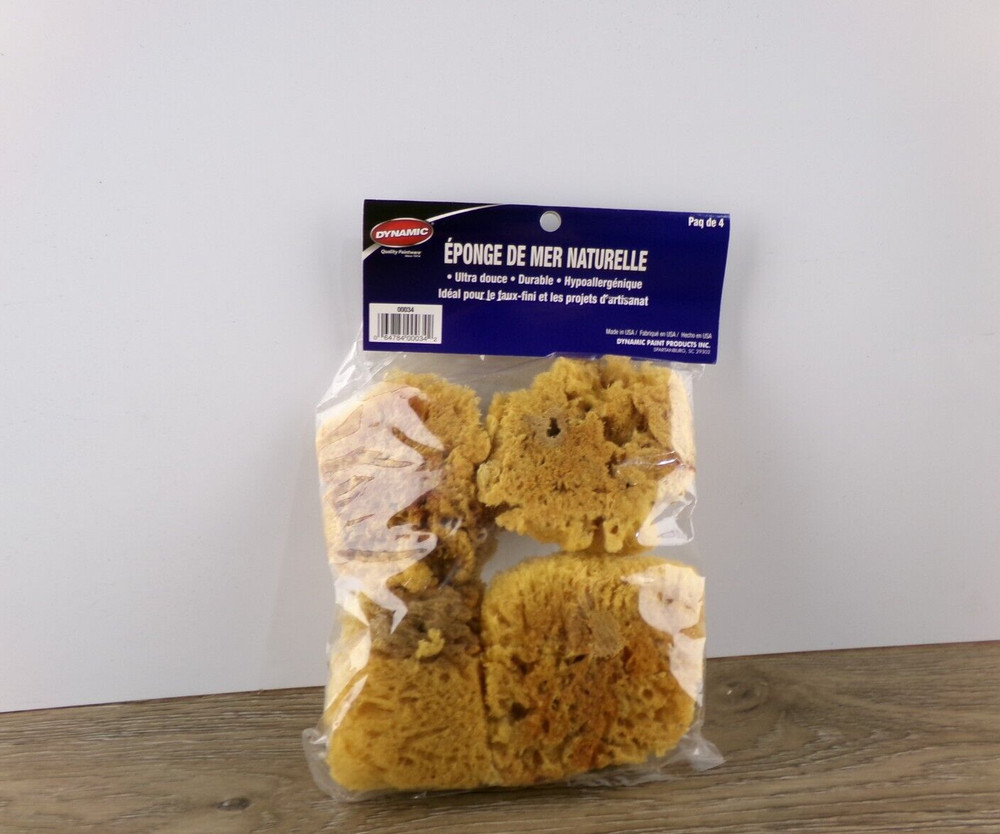 Dynamic Natural Sea Sponge 00034 4 Pack